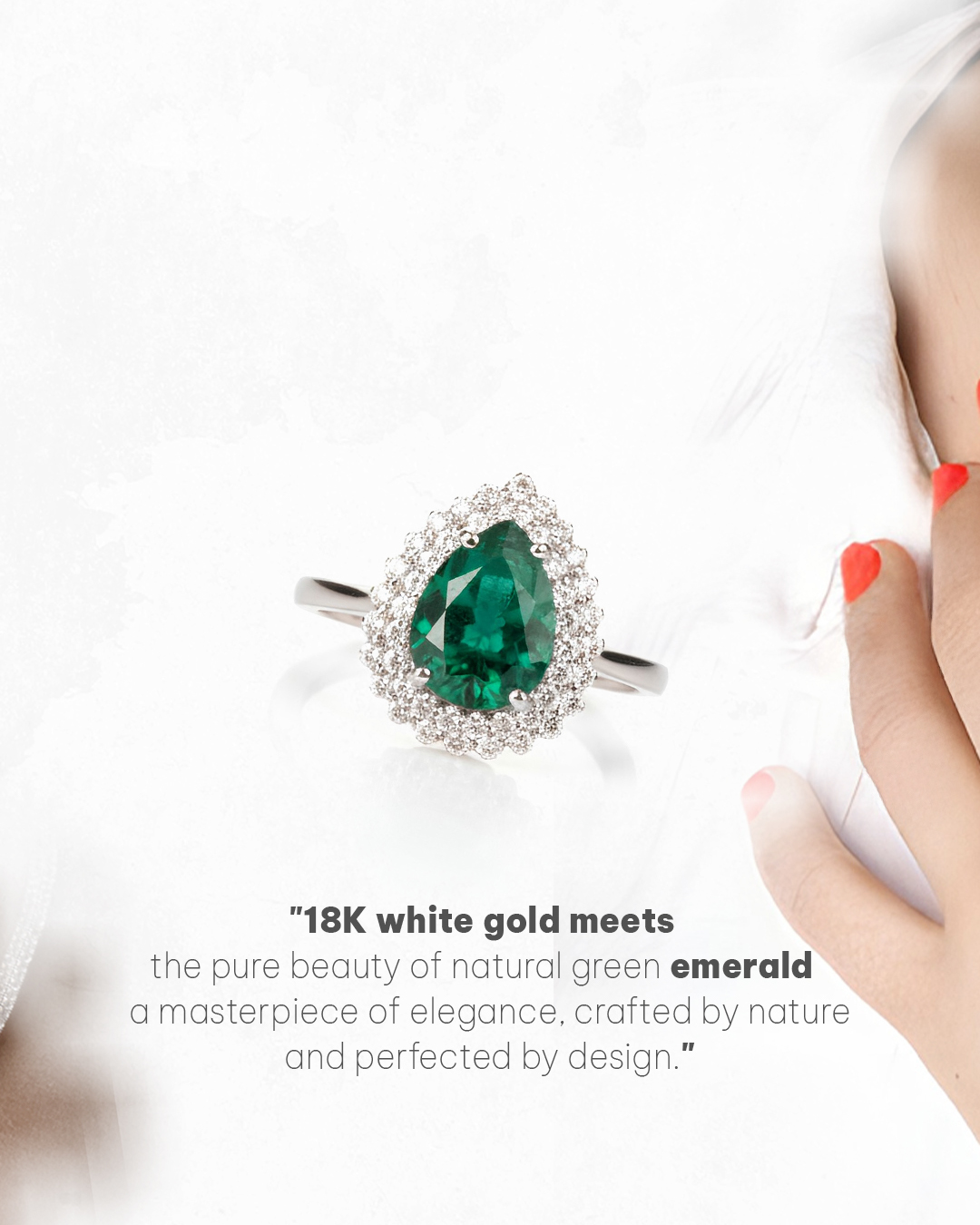 Pavé Leaf Statement Ring